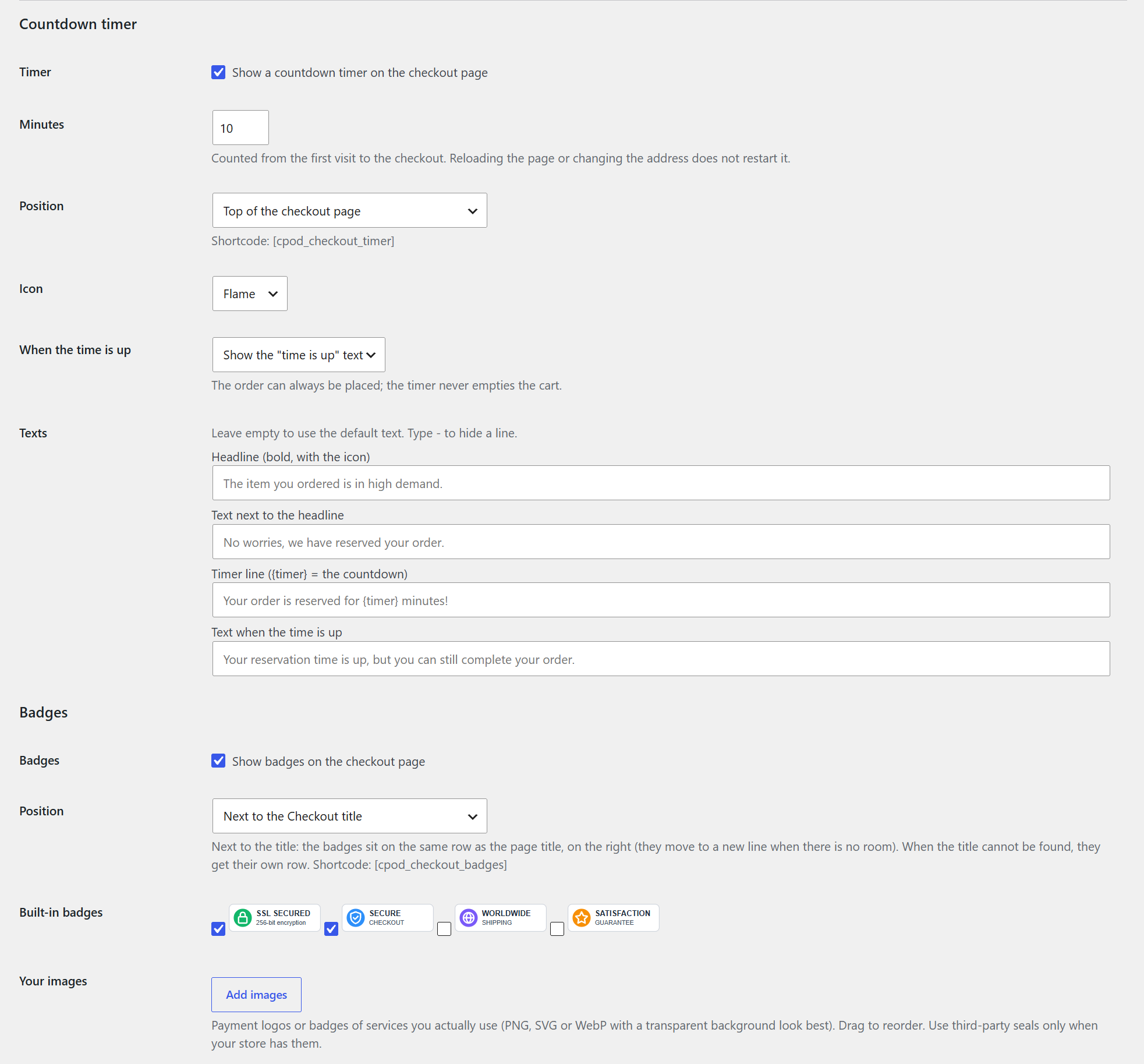 Checkout Extras screenshot