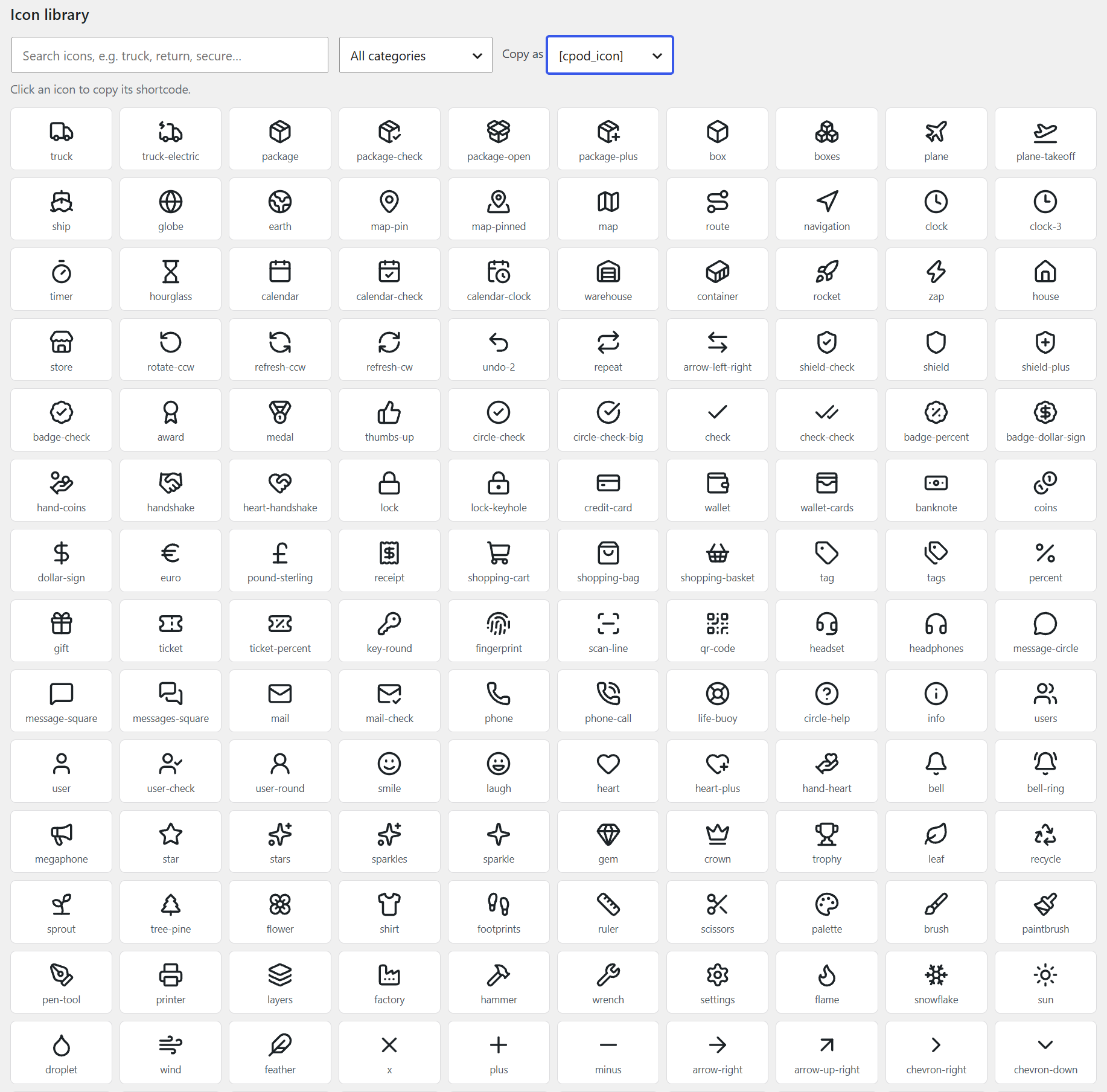 Icons screenshot