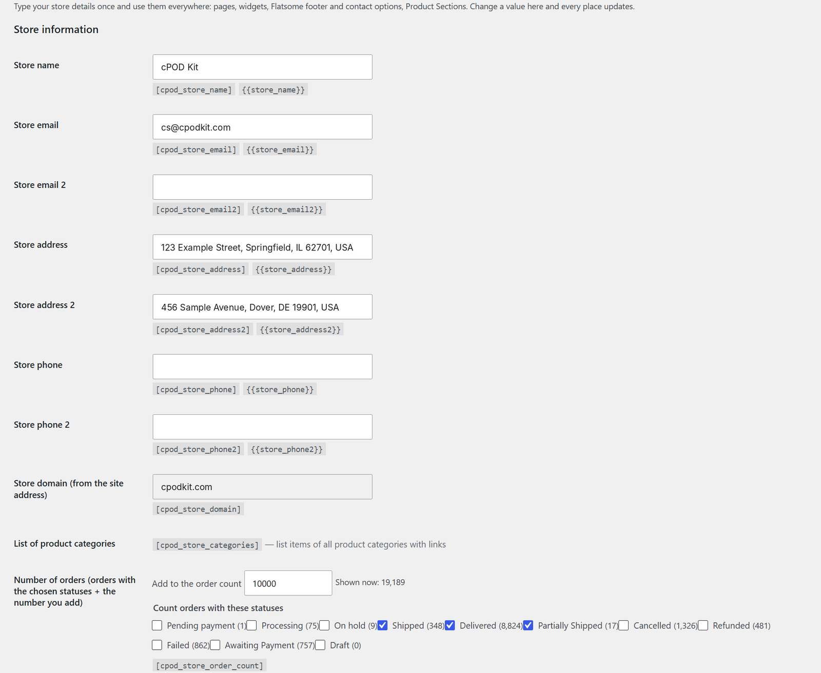 Store Variables screenshot